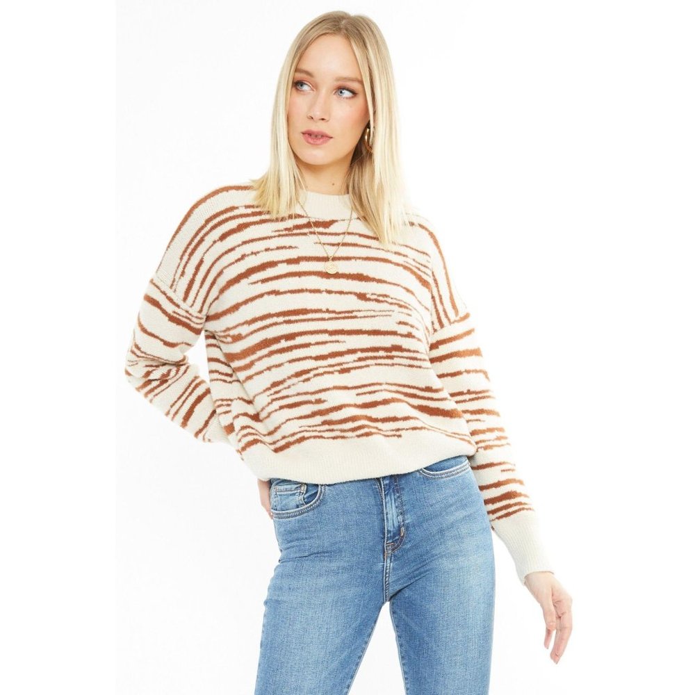 4si3nna Rebecca Pull over zebra print sweater‎ LG